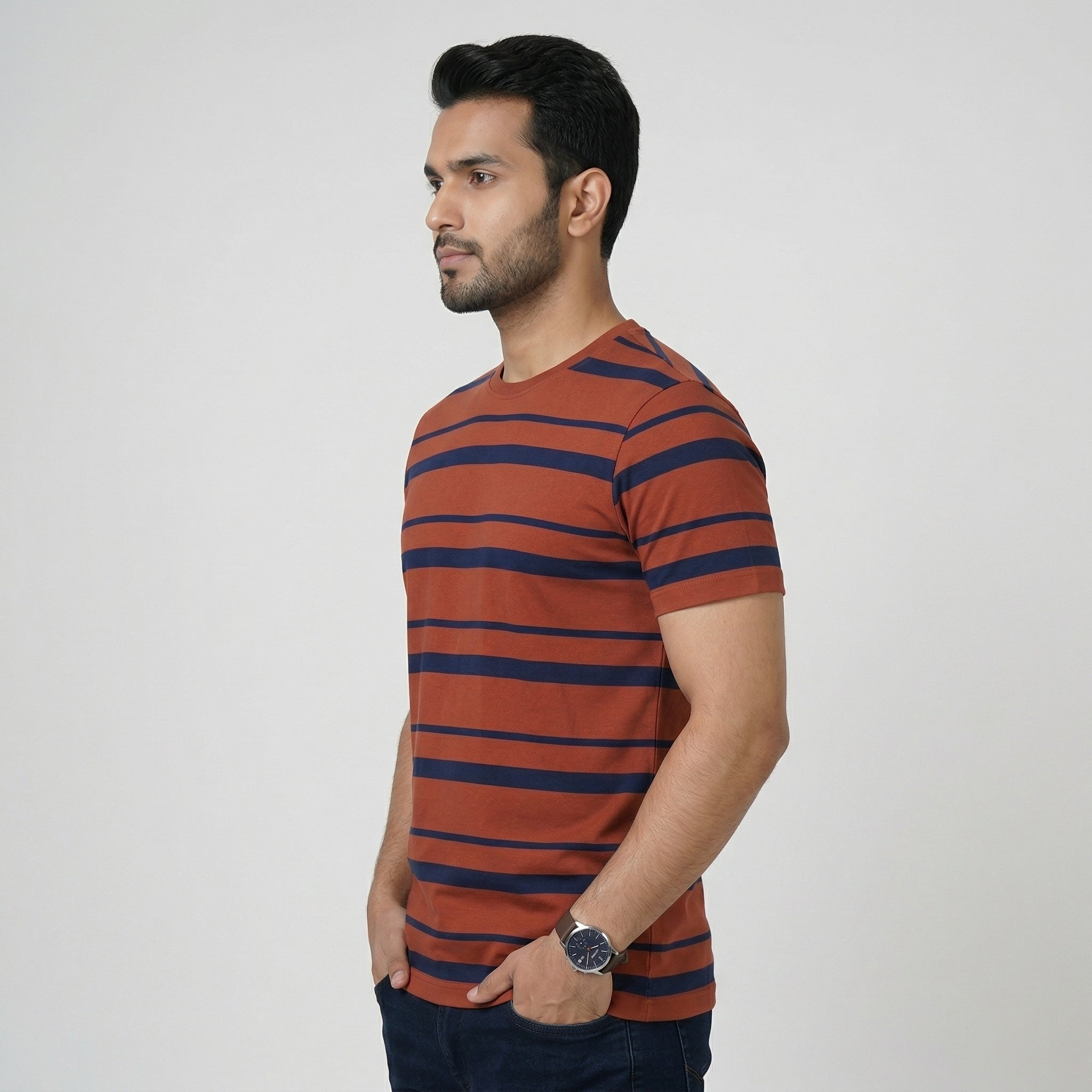 Striped Crew Neck Graphitee