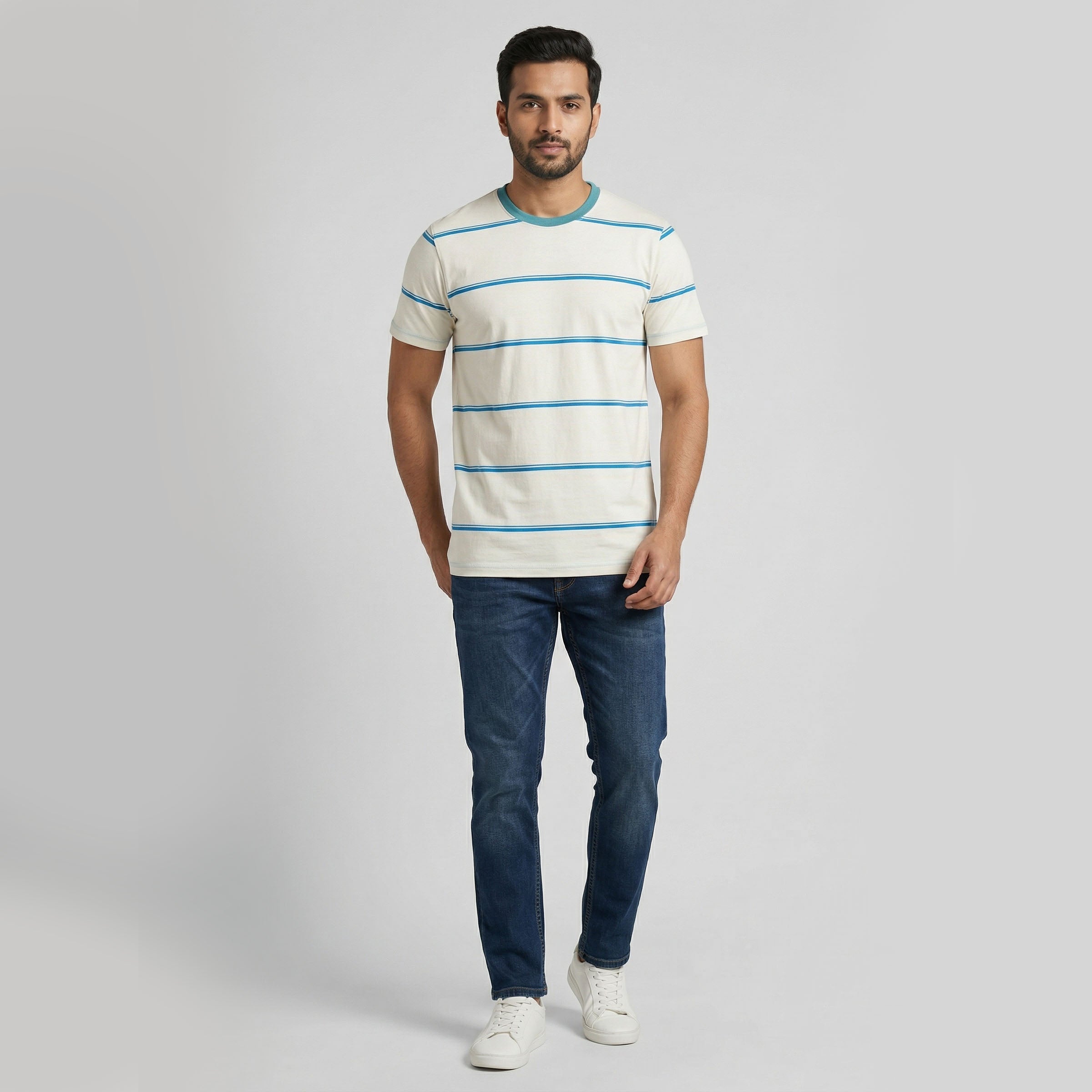 Striped Crew Neck Graphitee