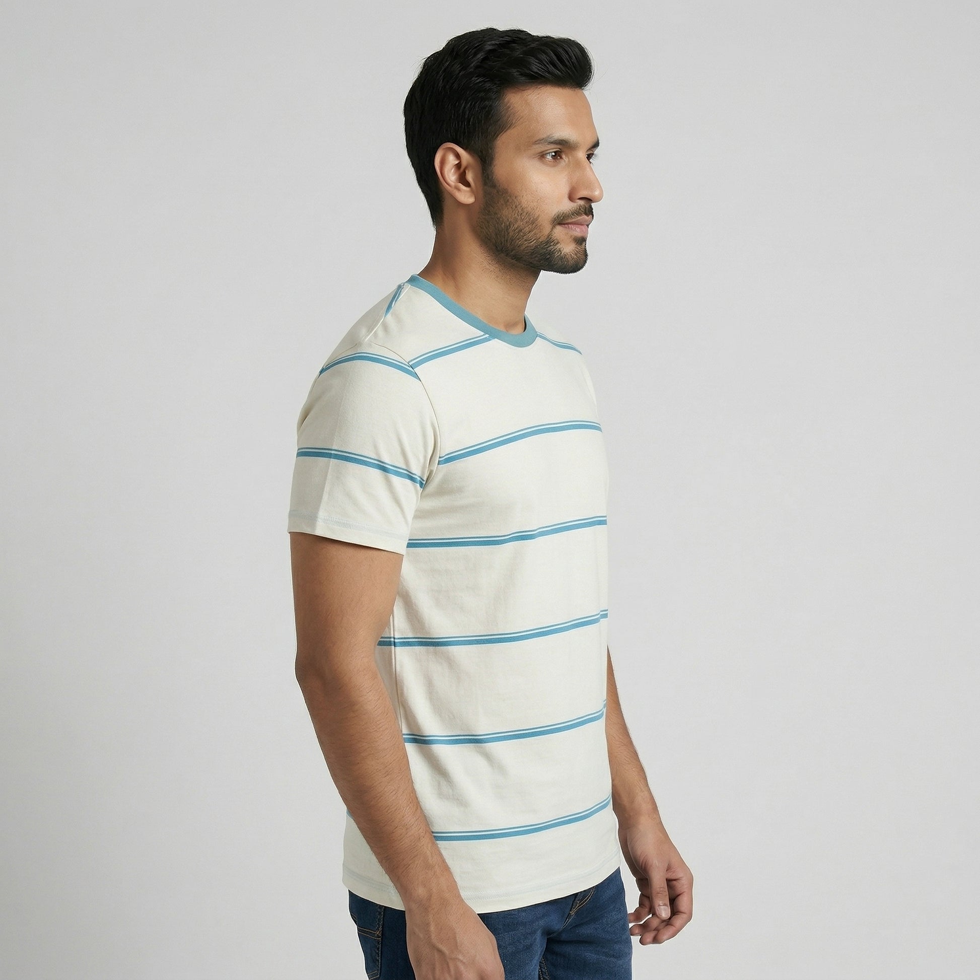 Striped Crew Neck Graphitee