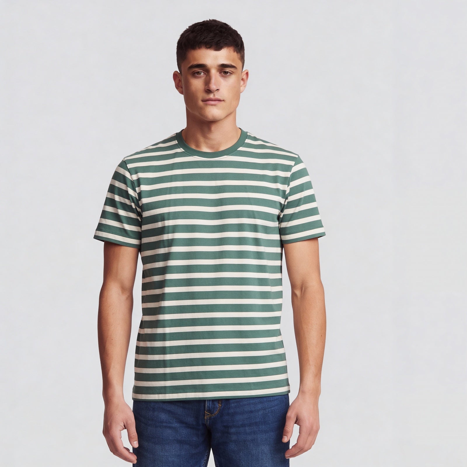 Striped Crew Neck Graphitee