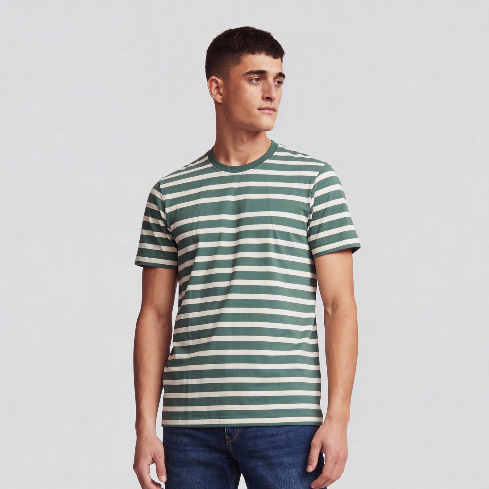 Striped Crew Neck Graphitee