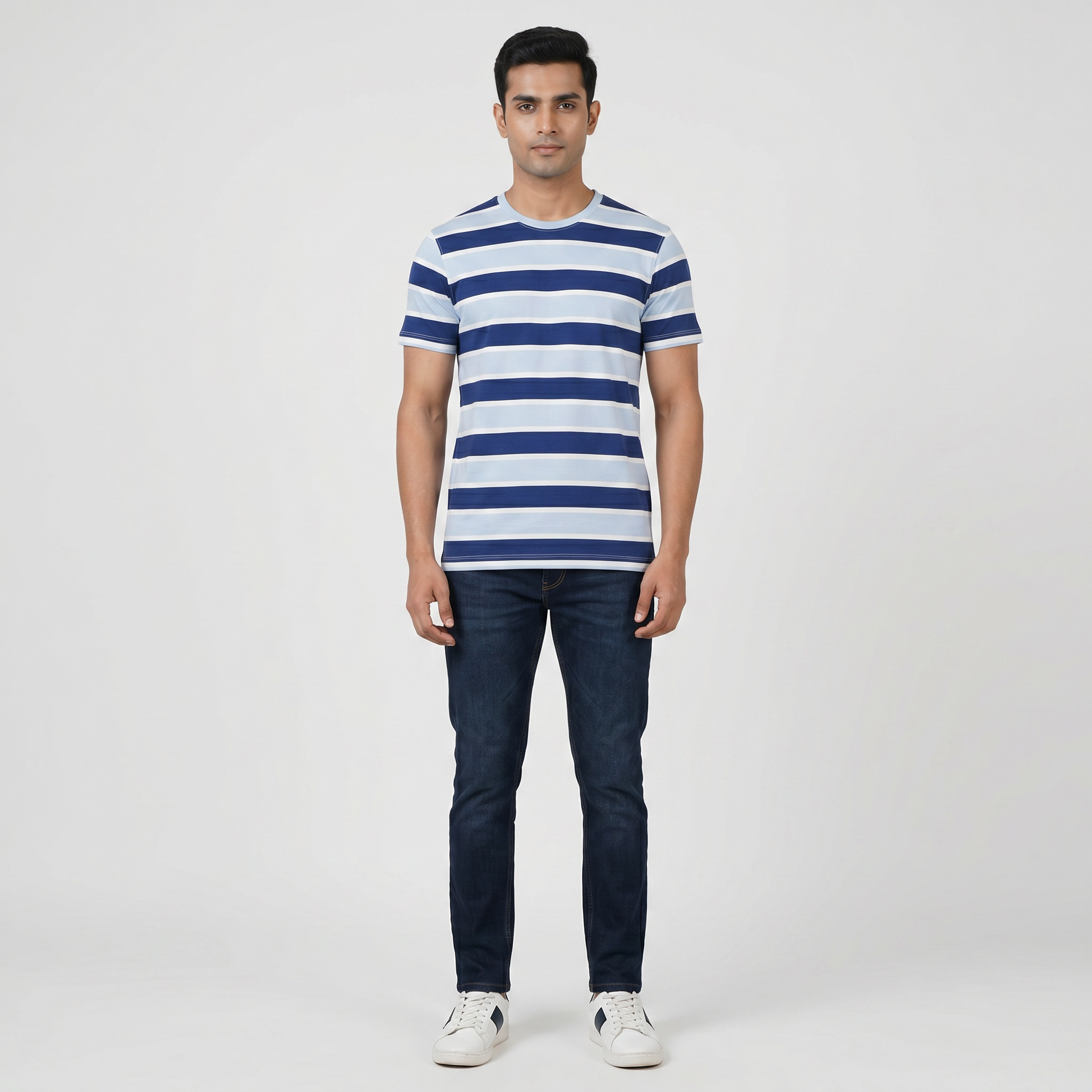 Striped Crew Neck Graphitee