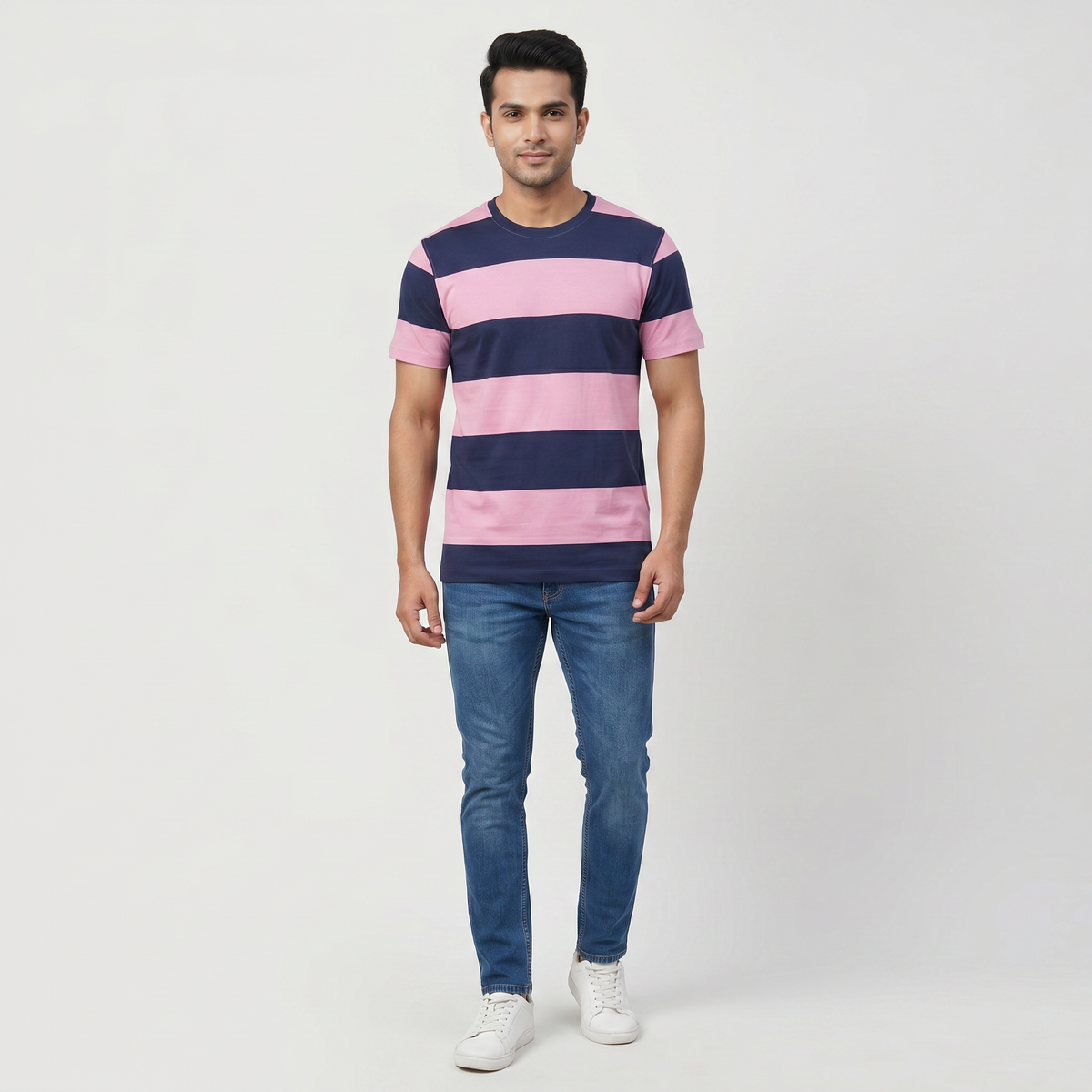 Striped Crew Neck Graphitee