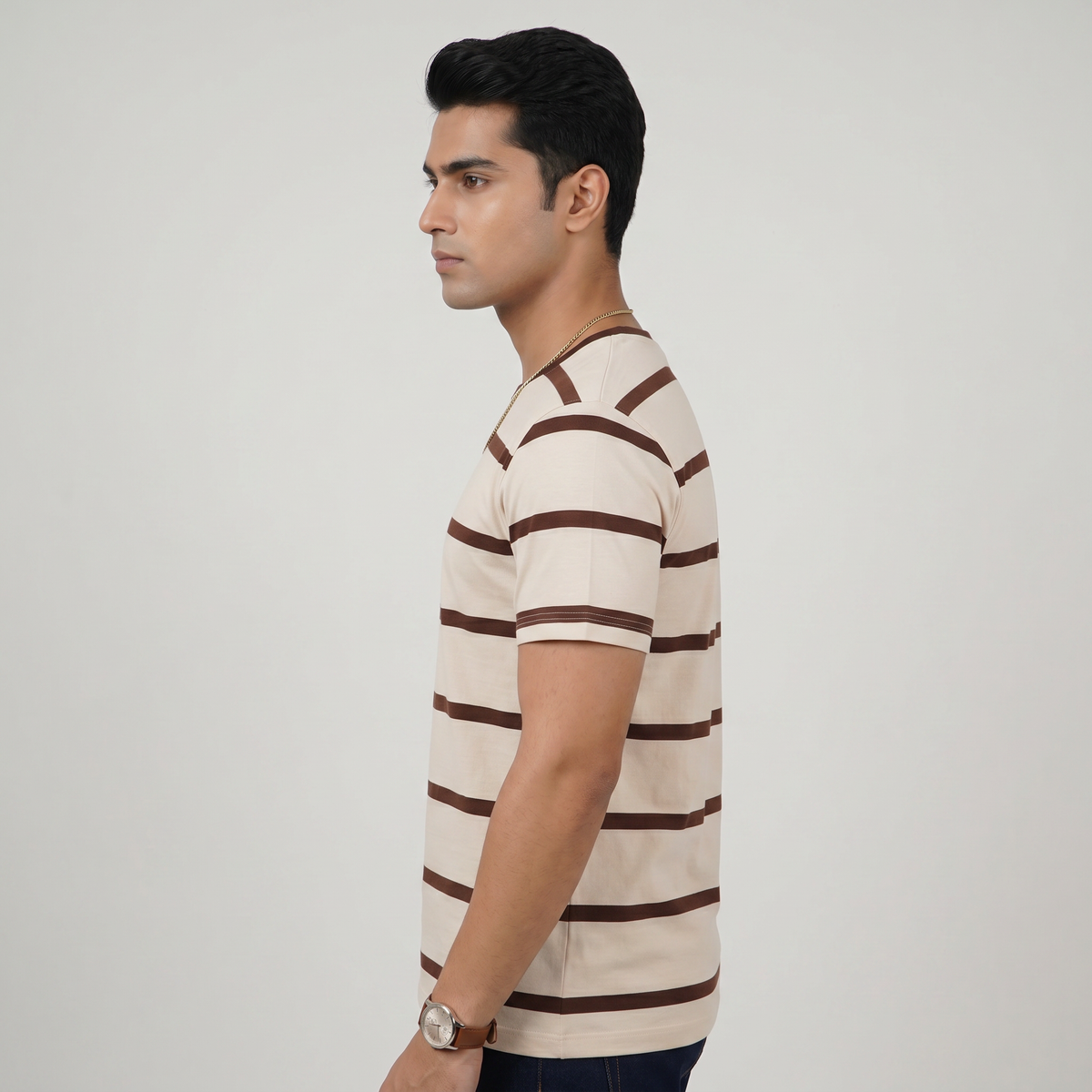 Striped Crew Neck Graphitee