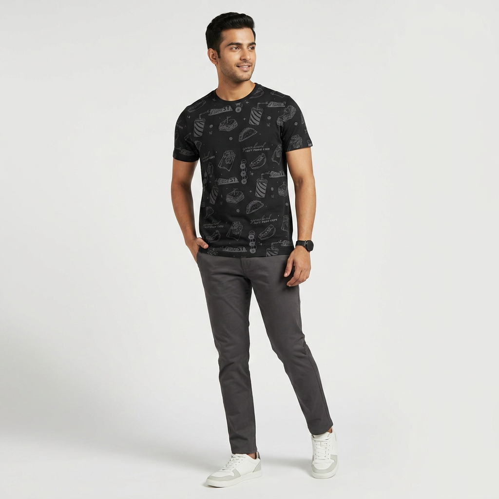 Cotton Crew Neck Graphitee