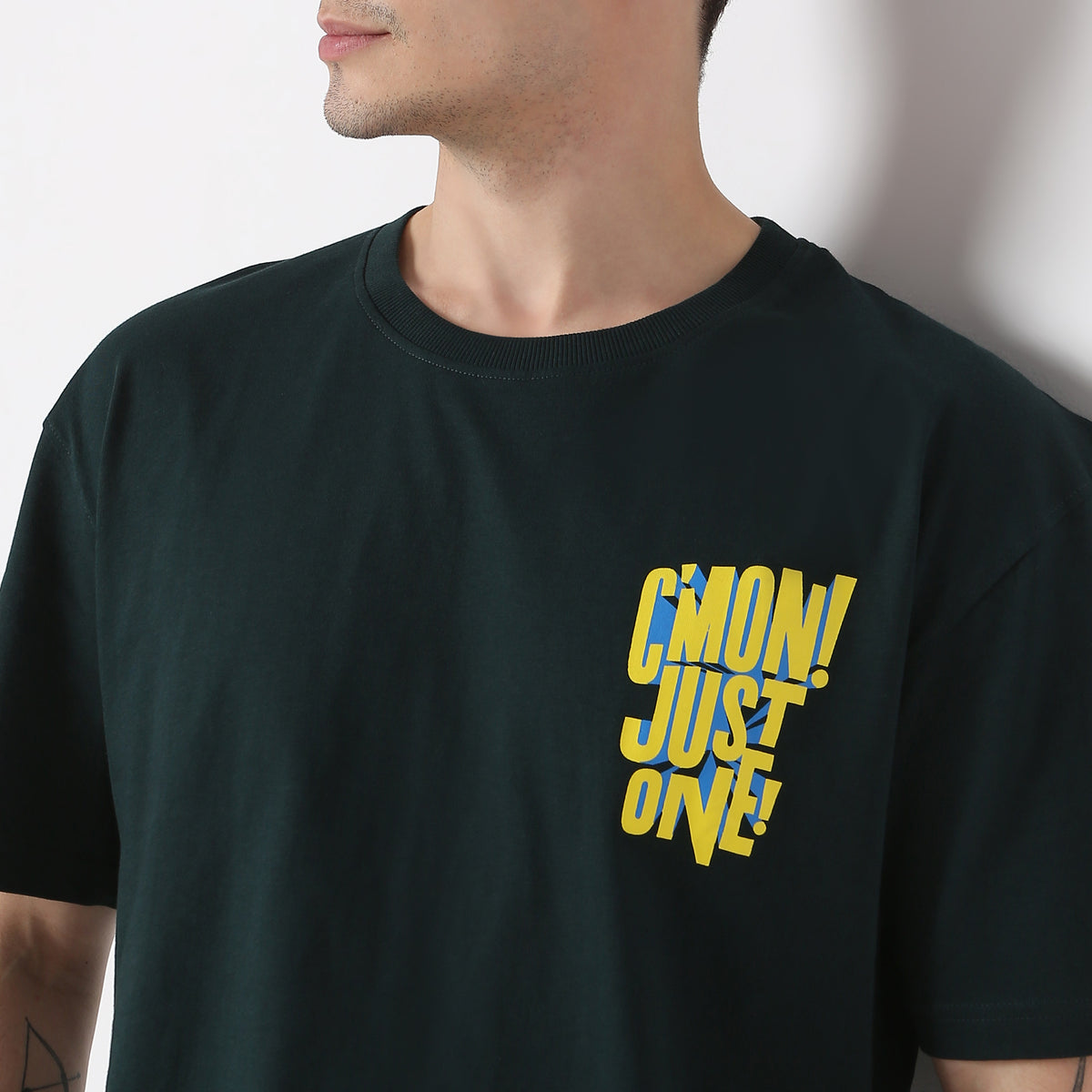 Oversize Graphic Crew Neck Modern Street Slogan T-Shirt