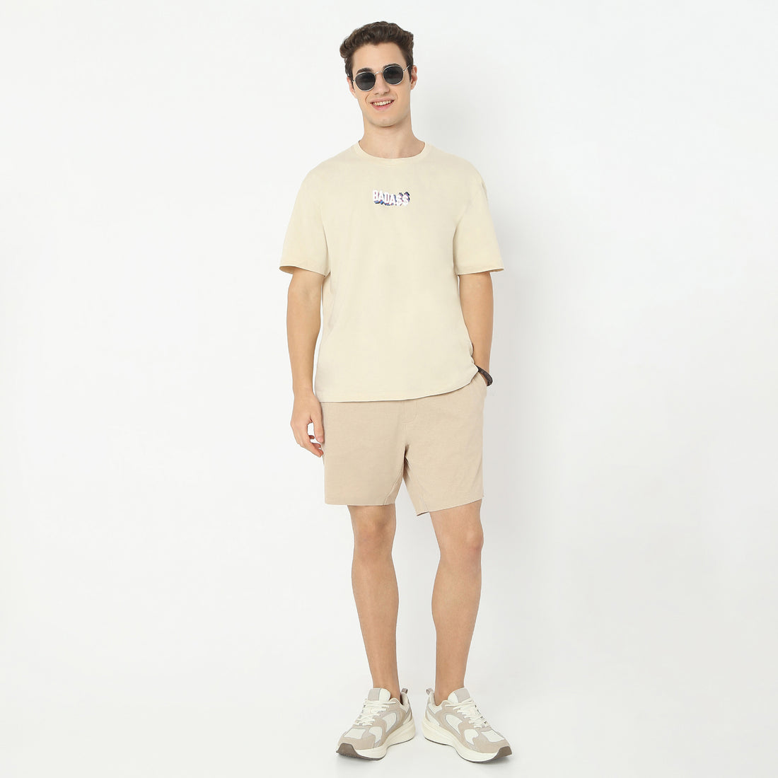 Oversize Graphic Crew Neck Modern Street Slogan T-Shirt