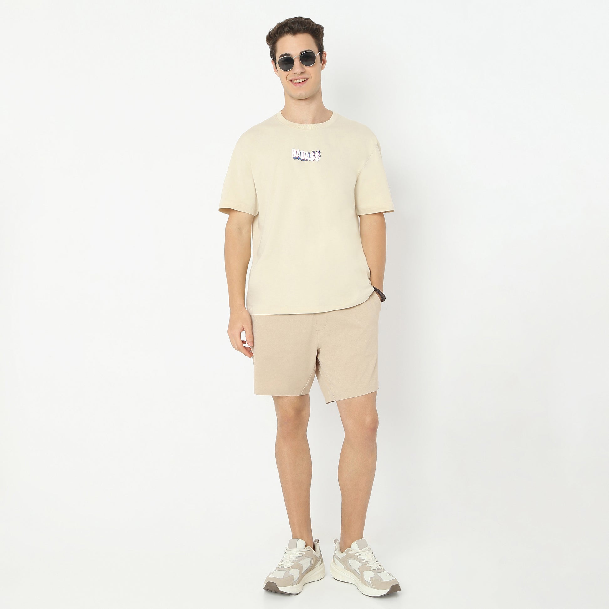 Oversize Graphic Crew Neck Modern Street Slogan T-Shirt