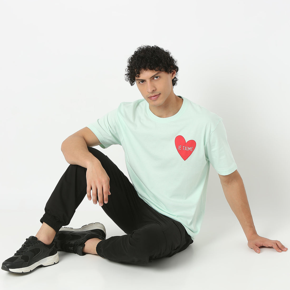 Graphic Crew Neck Oversize Slogan Over Size T-Shirt
