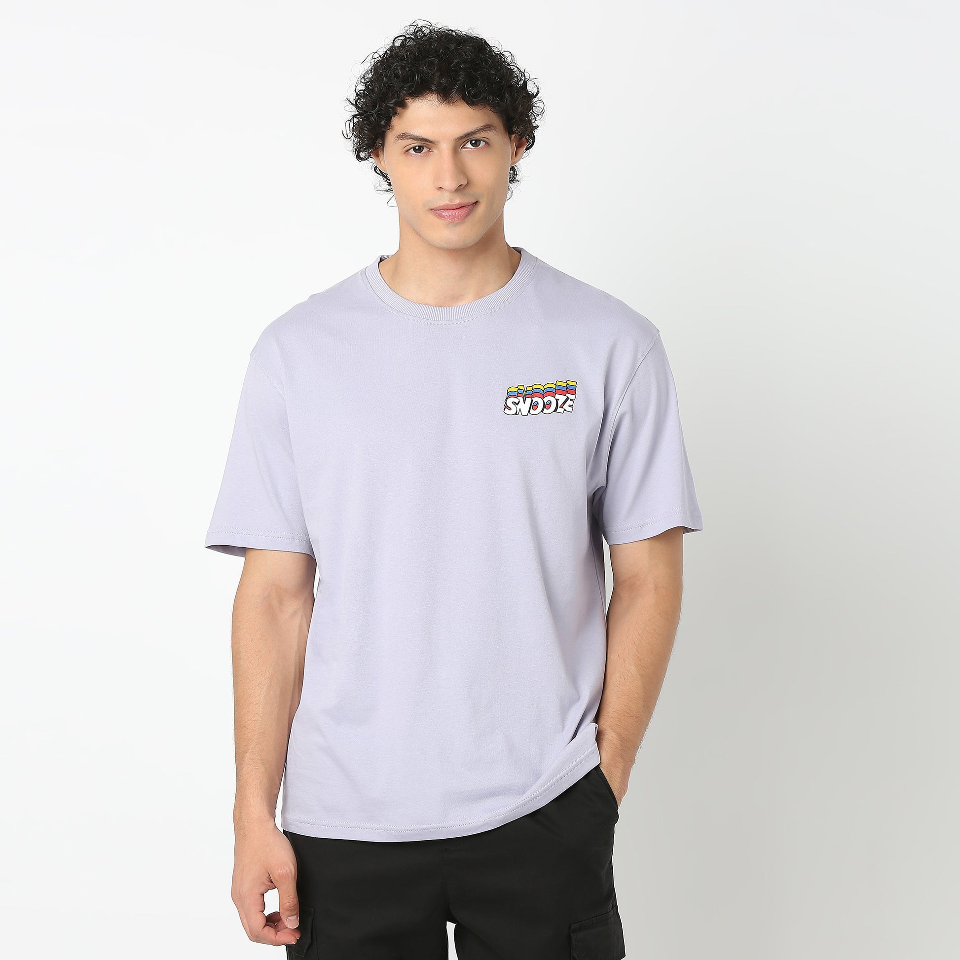 Graphic Crew Neck Oversize Slogan Over Size T-Shirt