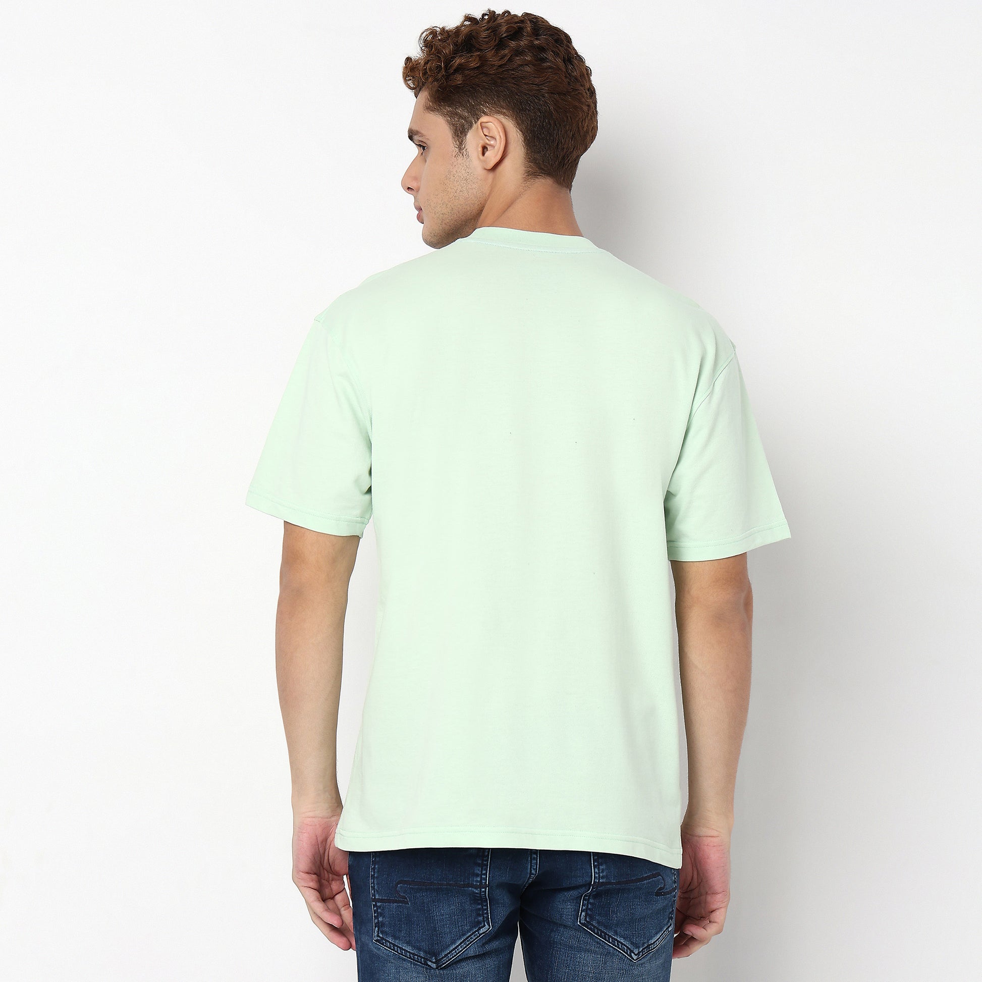 Knitted Graphic Crew Neck Slogan Oversize T-Shirt