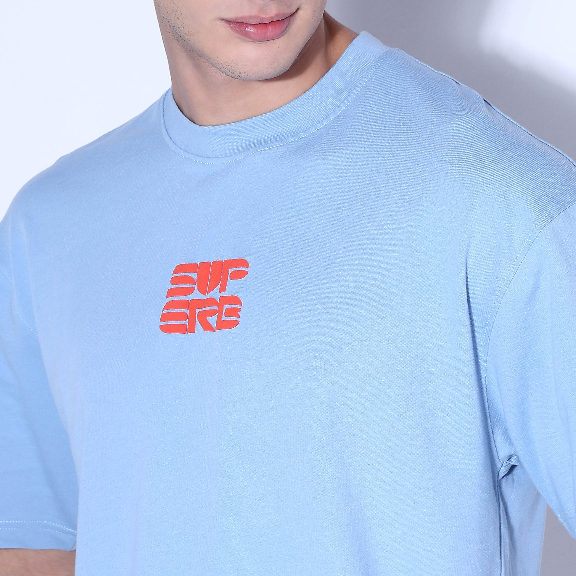 Knitted Graphic Crew Neck Slogan Oversize T-Shirt