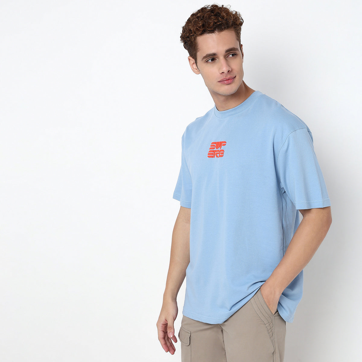 Knitted Graphic Crew Neck Slogan Oversize T-Shirt