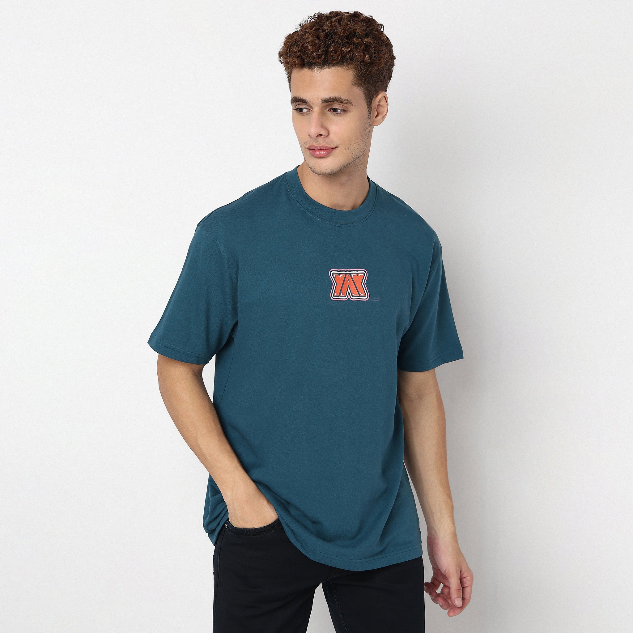 Knitted Graphic Crew Neck Slogan Oversize T-Shirt