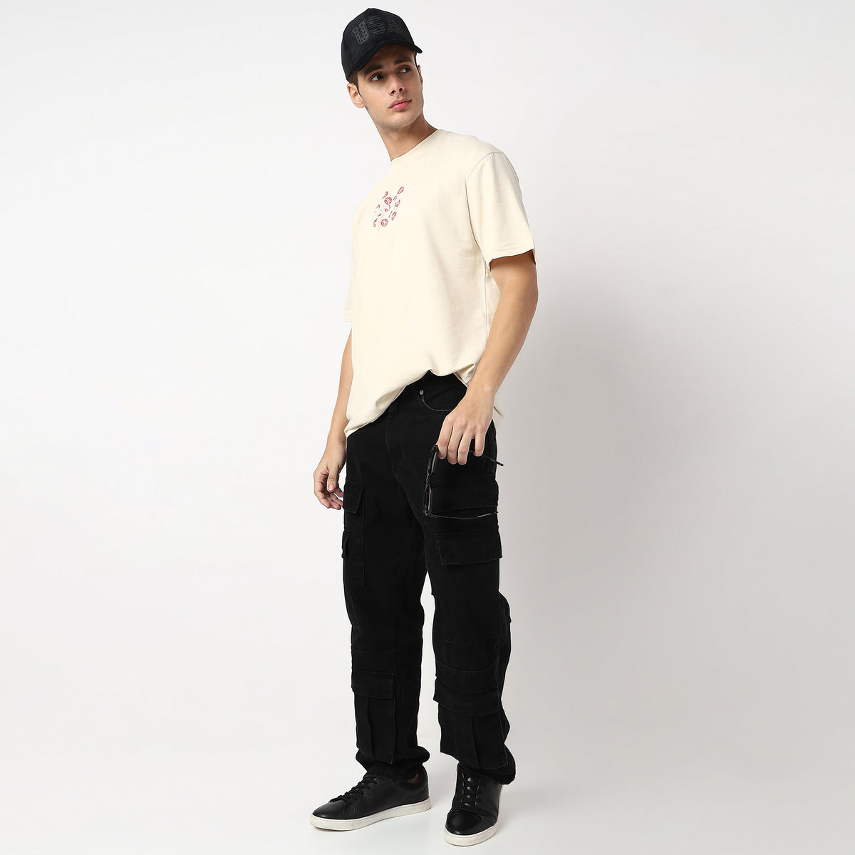 Knitted Graphic Crew Neck Slogan Oversize T-Shirt