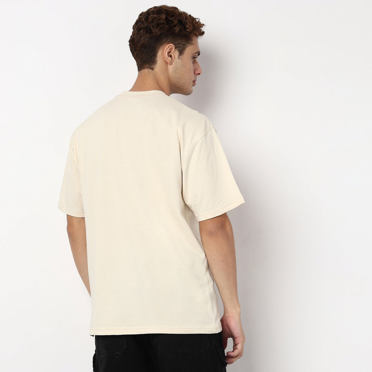 Knitted Graphic Crew Neck Slogan Oversize T-Shirt