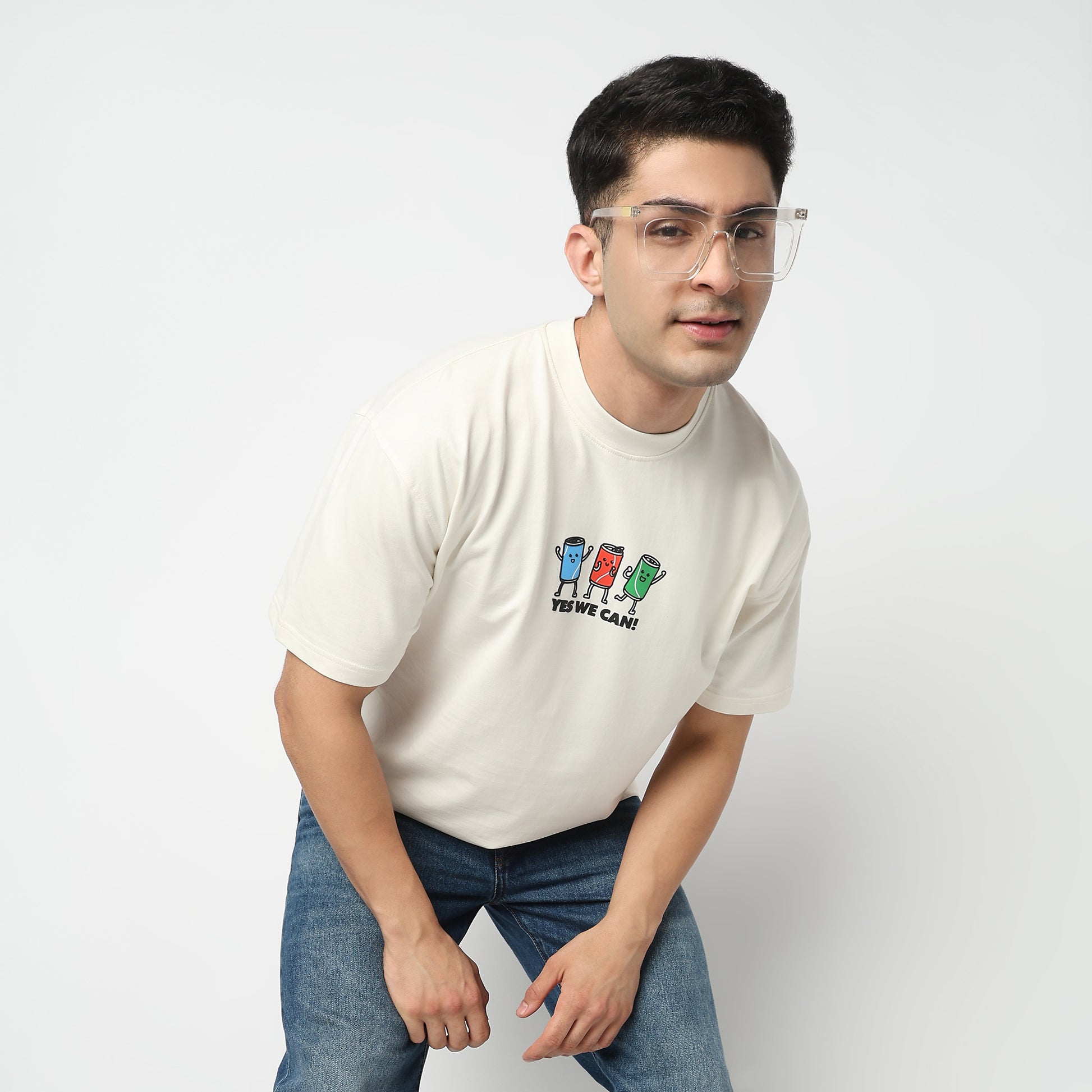 Oversize Cotton Slogan T-Shirt