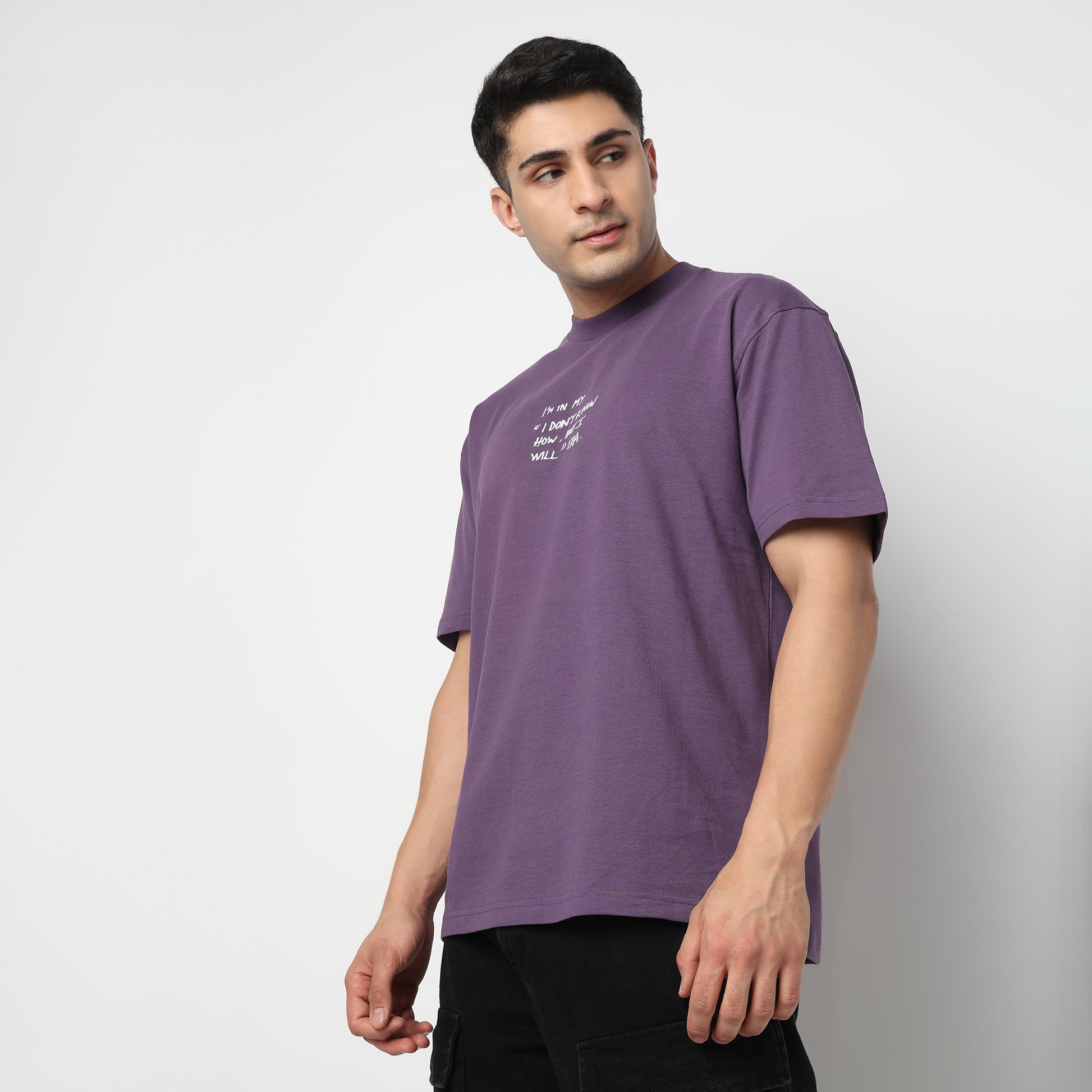 Oversize Cotton Slogan T-Shirt