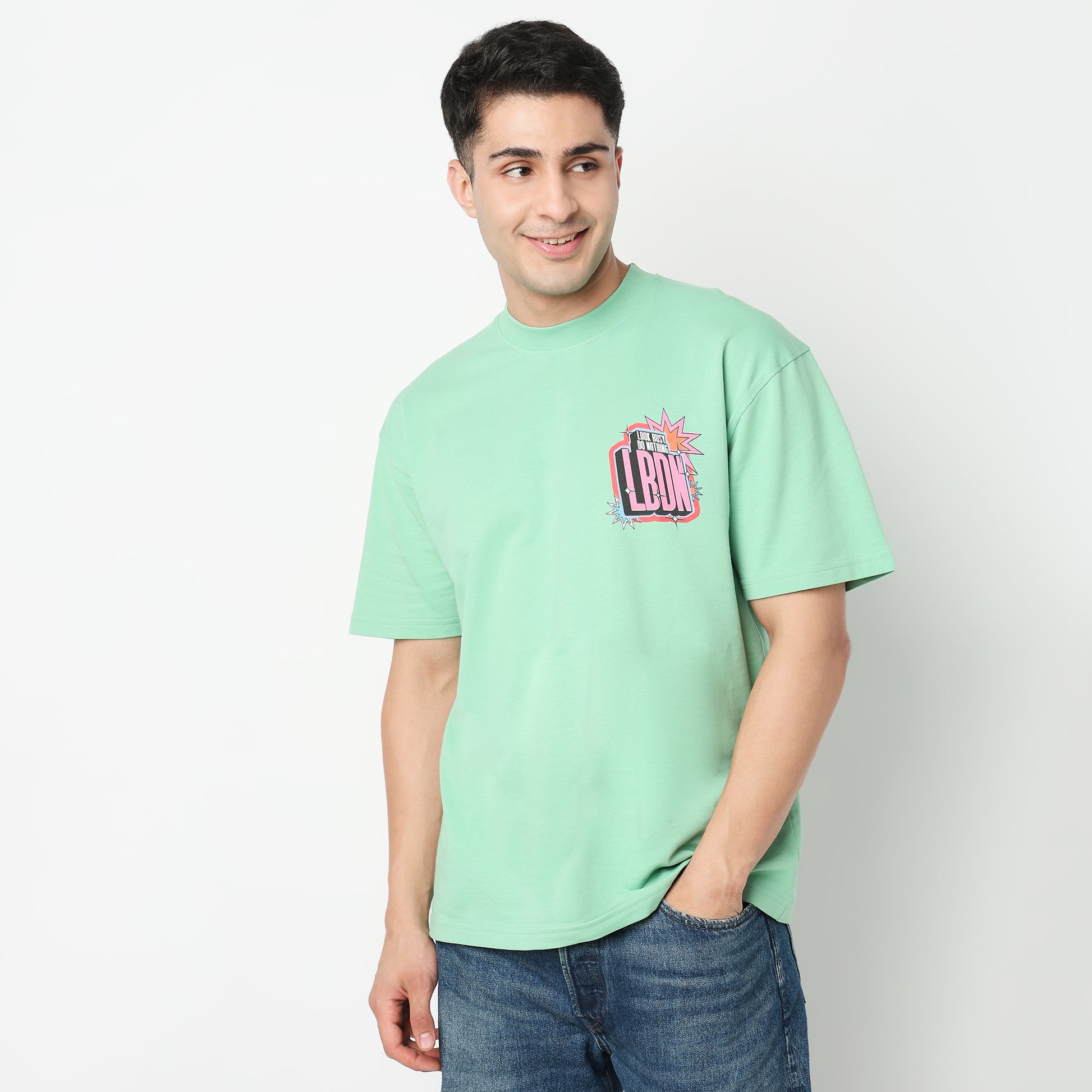 Oversize Cotton Slogan T-Shirt