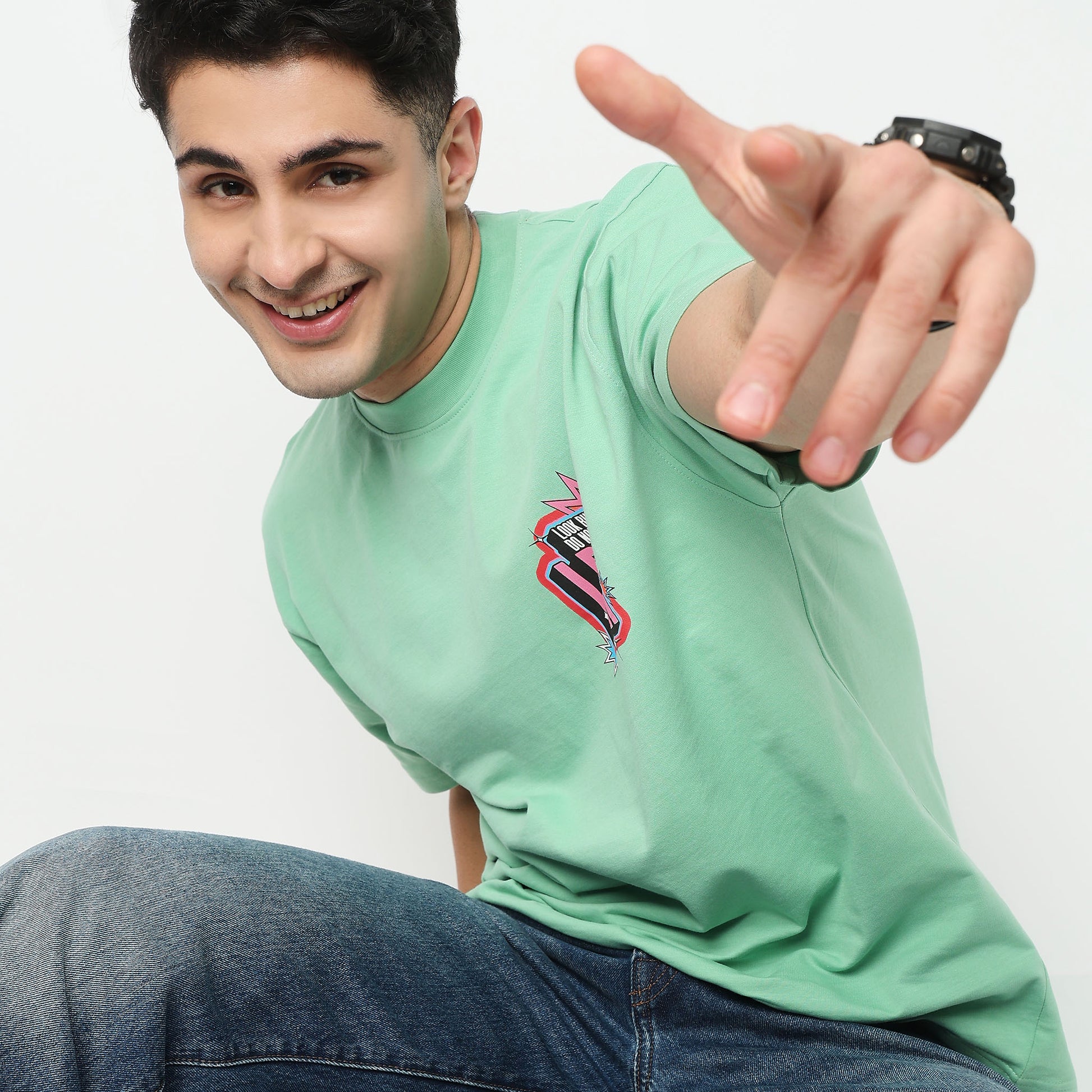 Oversize Cotton Slogan T-Shirt