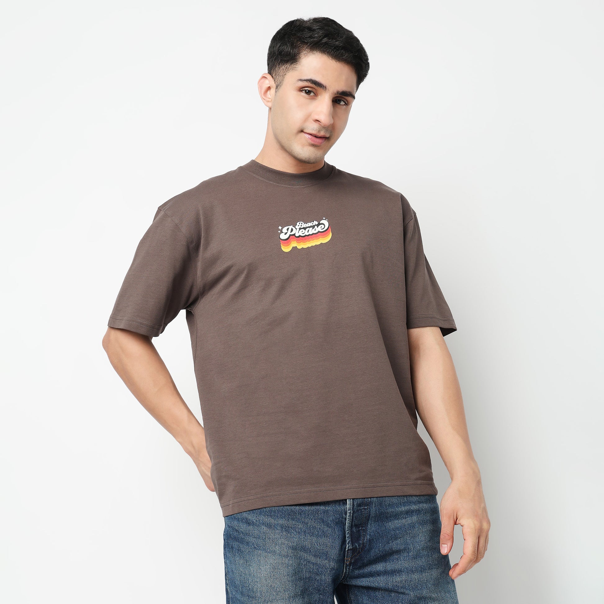 Oversize Cotton Slogan T-Shirt