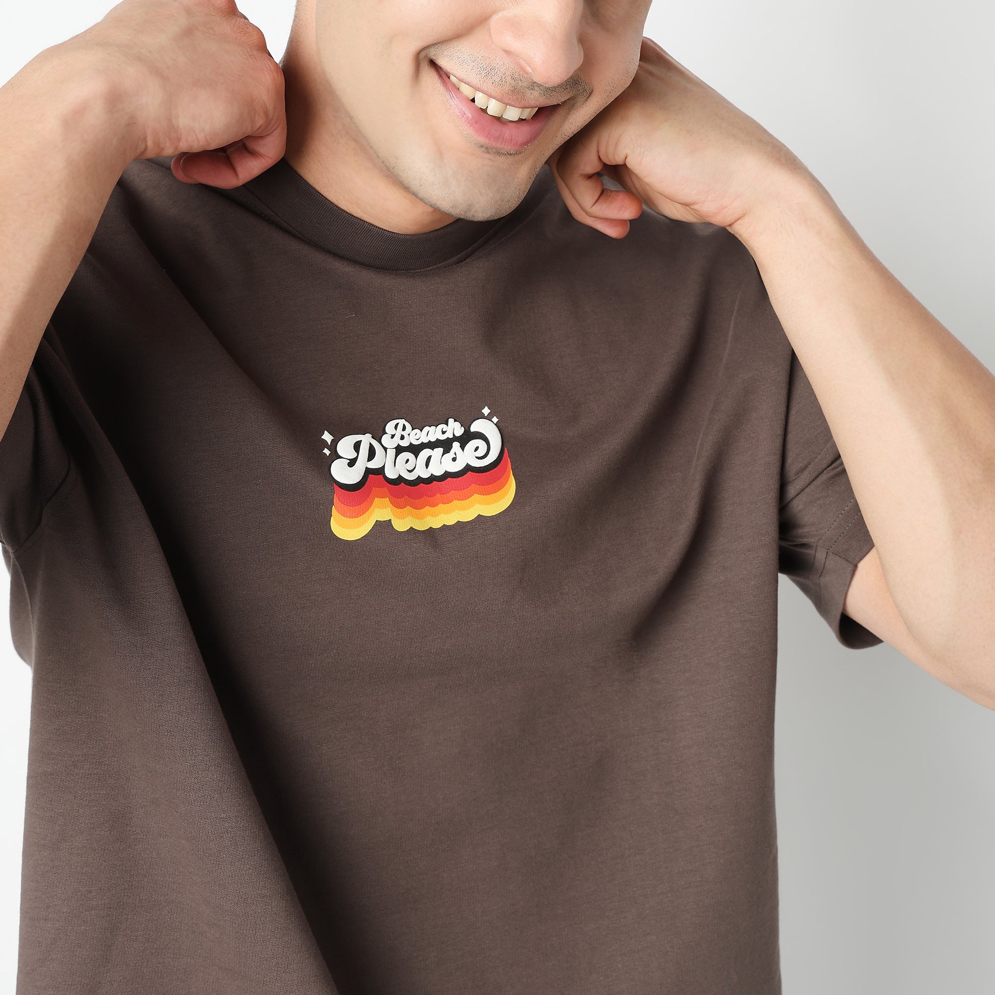 Oversize Cotton Slogan T-Shirt