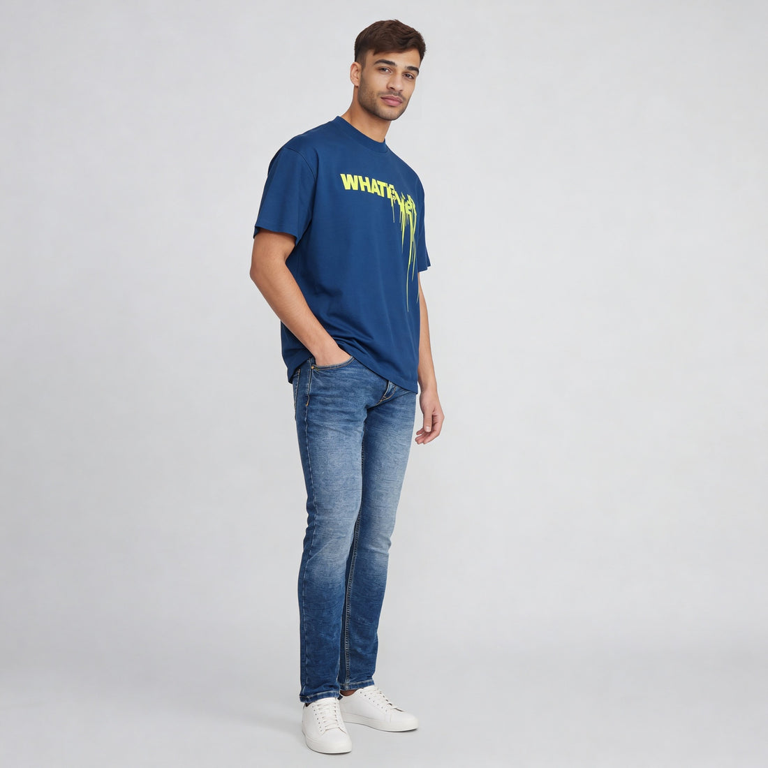 Oversize Cotton Graphic Slogan T-Shirt