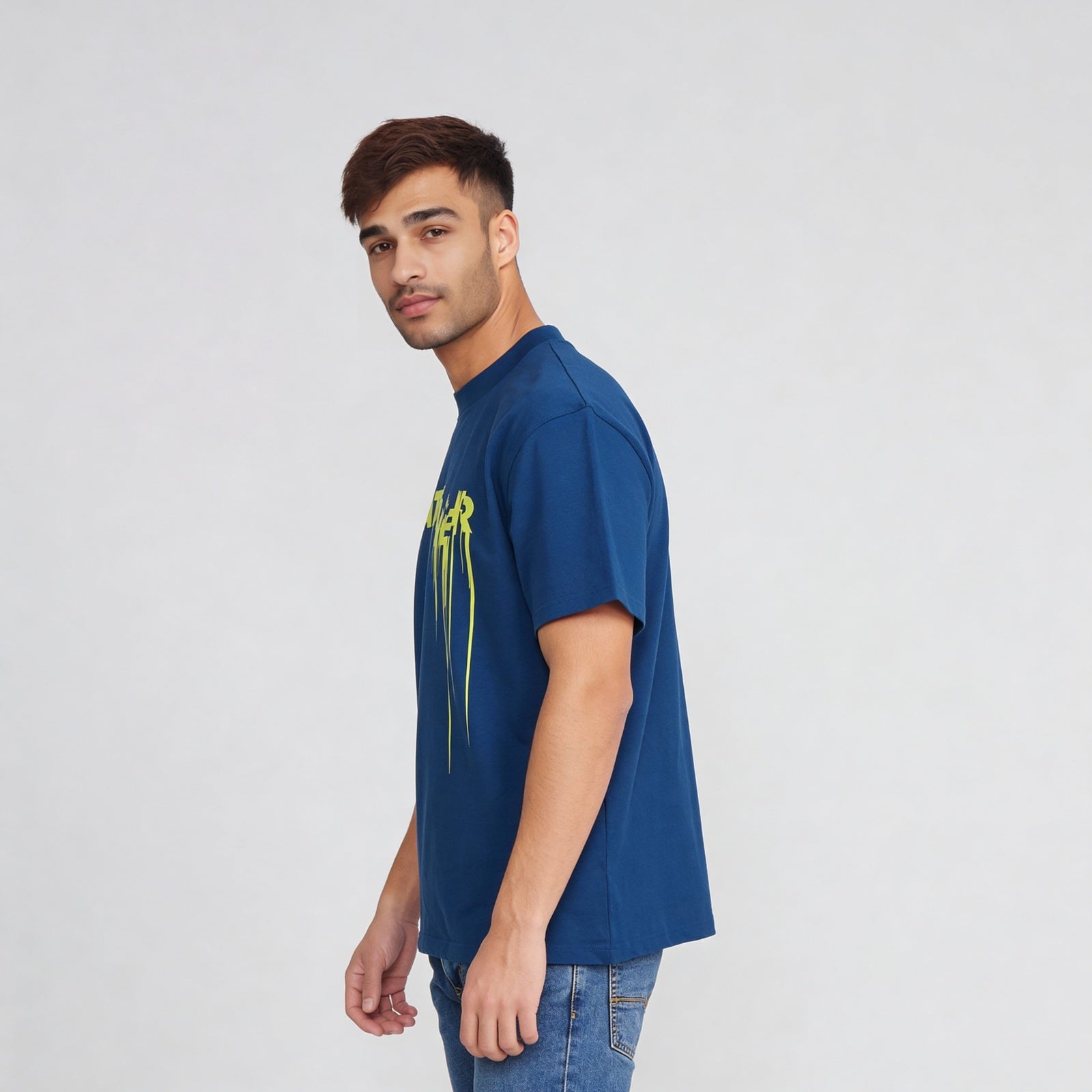 Oversize Cotton Graphic Slogan T-Shirt