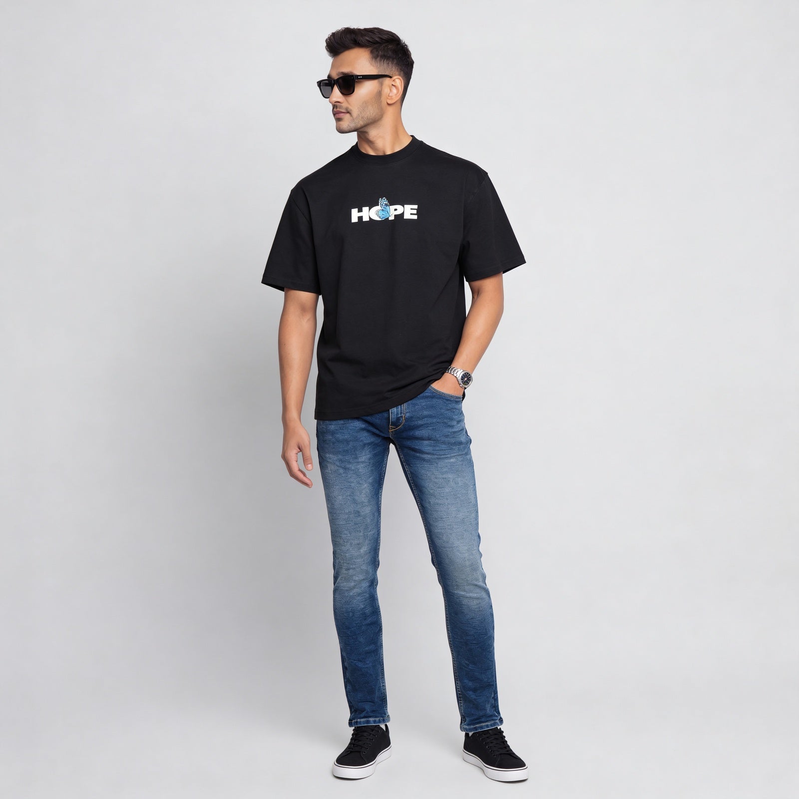 Oversize Cotton Graphic Slogan T-Shirt
