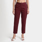 Slim Fit Solid Mid Rise Pants