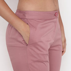 Slim Fit Solid Mid Rise Pants