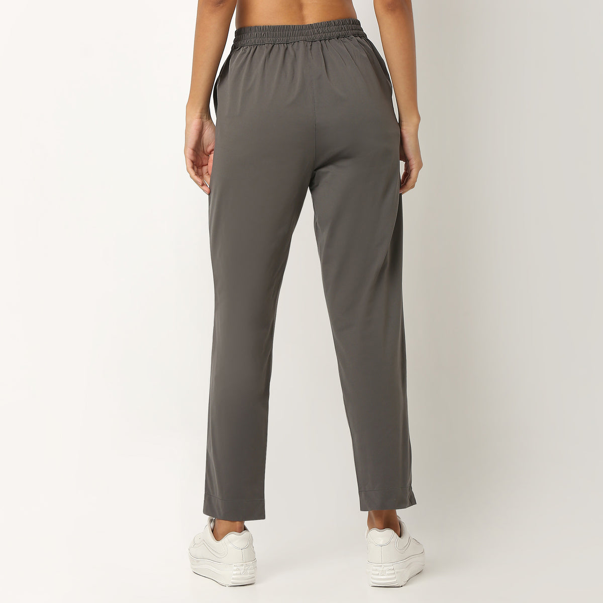 Slim Fit Solid Mid Rise Ethnic Pants