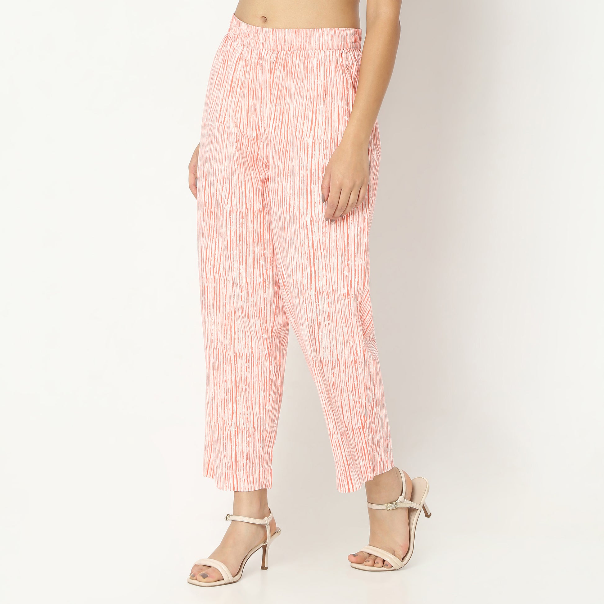 Straight Fit Printed Full Length Mid Rise Ethnic Pants