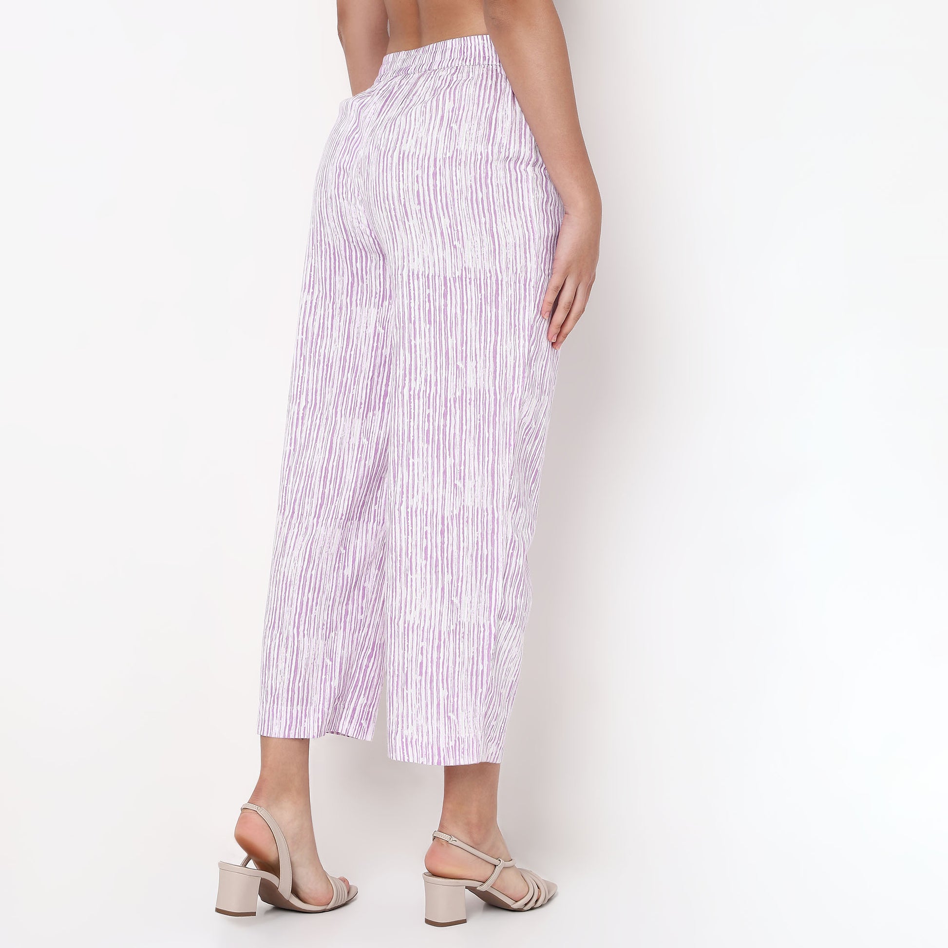 Straight Fit Printed Full Length Mid Rise Ethnic Pants