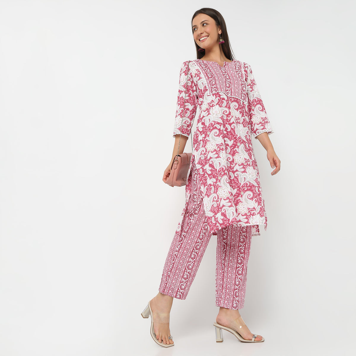 Ankle Length Printed Straight Fit Pants