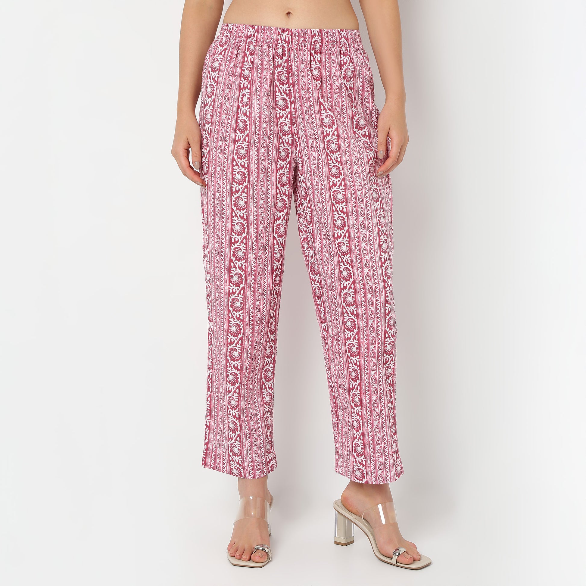 Ankle Length Printed Straight Fit Pants