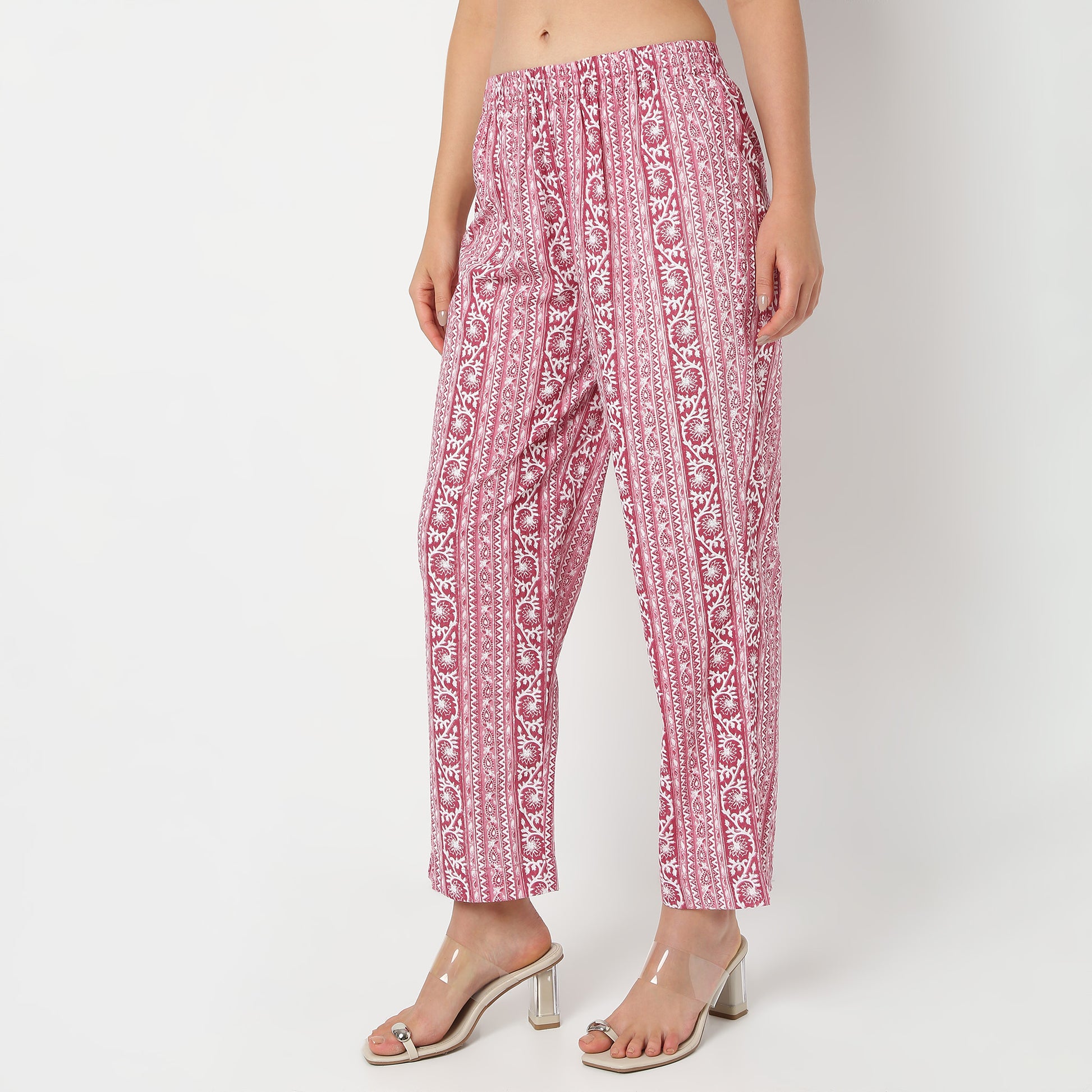 Ankle Length Printed Straight Fit Pants