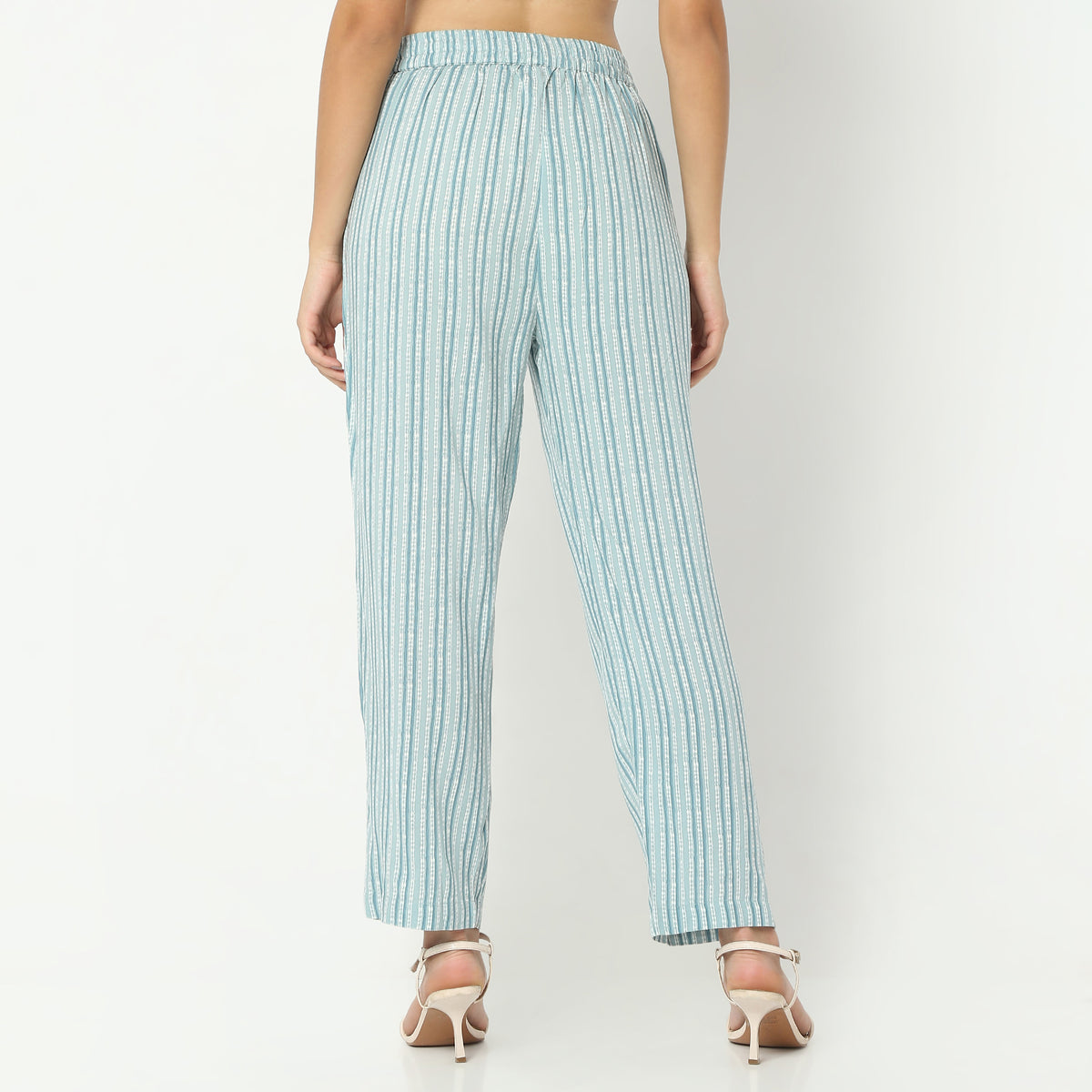 Straight Fit Printed Full Length Mid Rise Ethnic Pants
