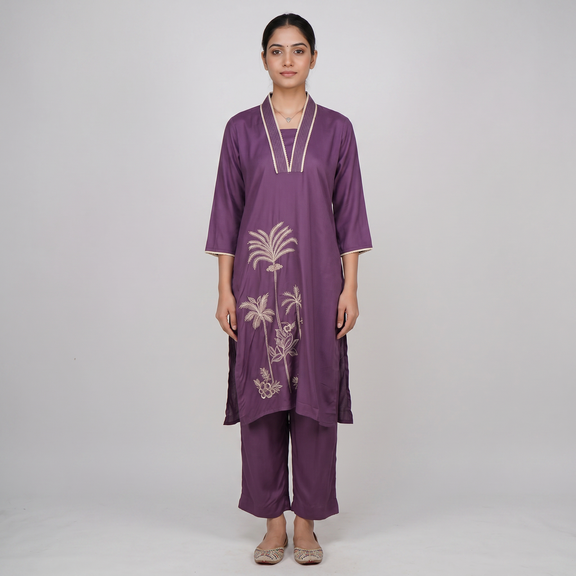 Straight Fit Mid Rise Easy Pants