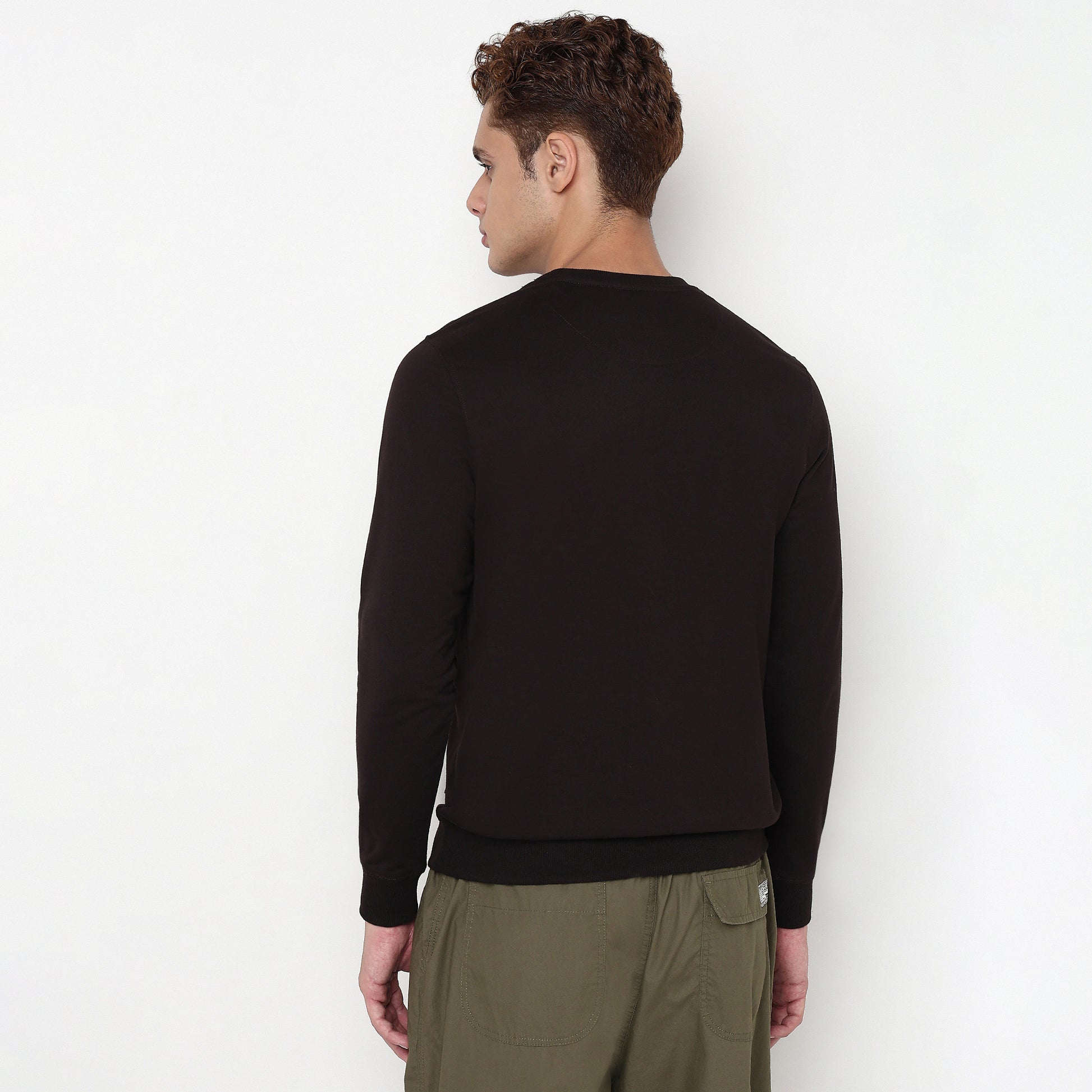 Regular Fit Solid Sweatshirt