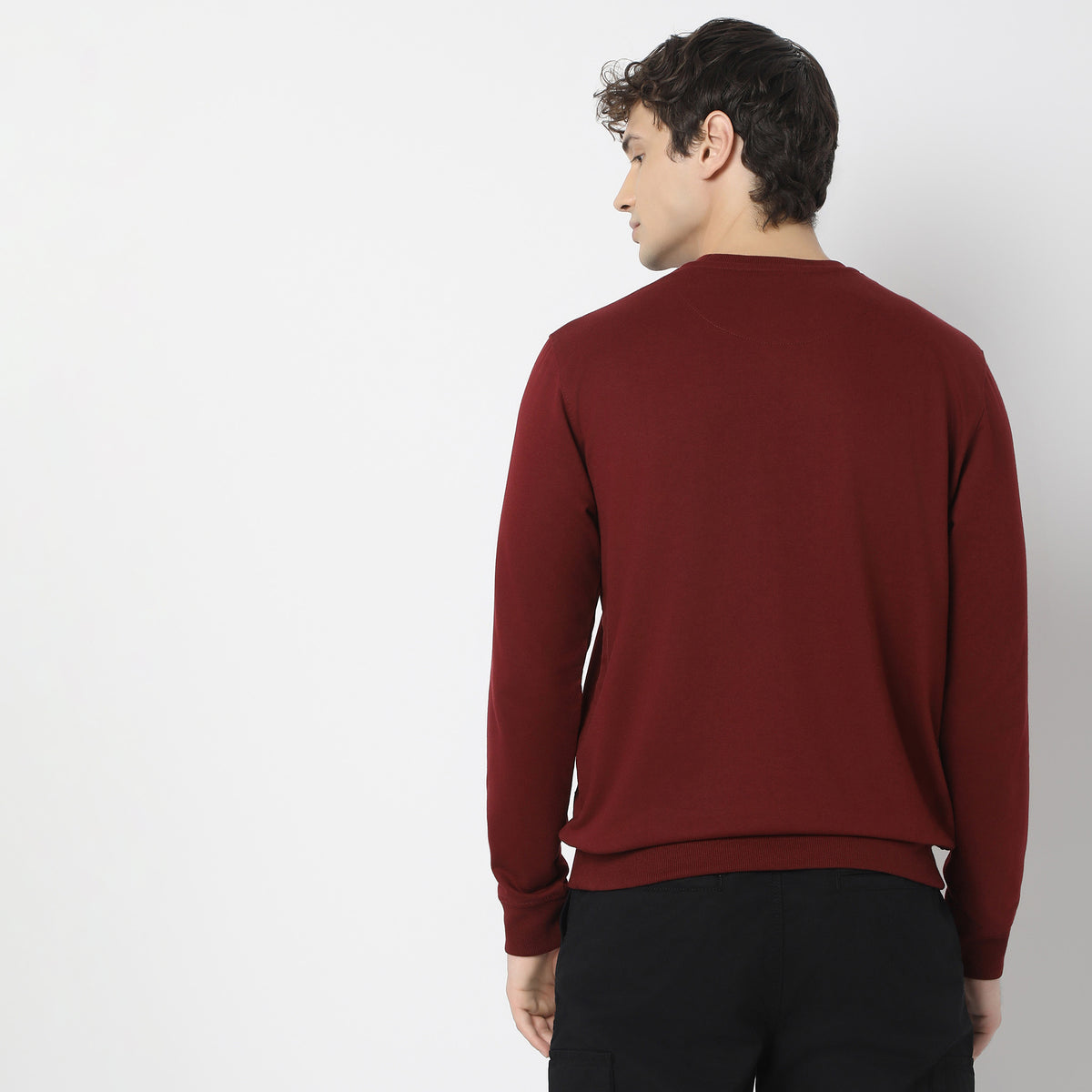 Regular Fit Solid Sweatshirt