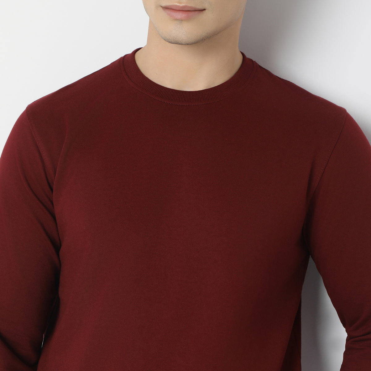 Regular Fit Solid Sweatshirt