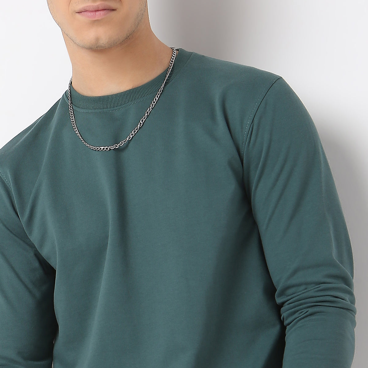 Regular Fit Solid Sweatshirt