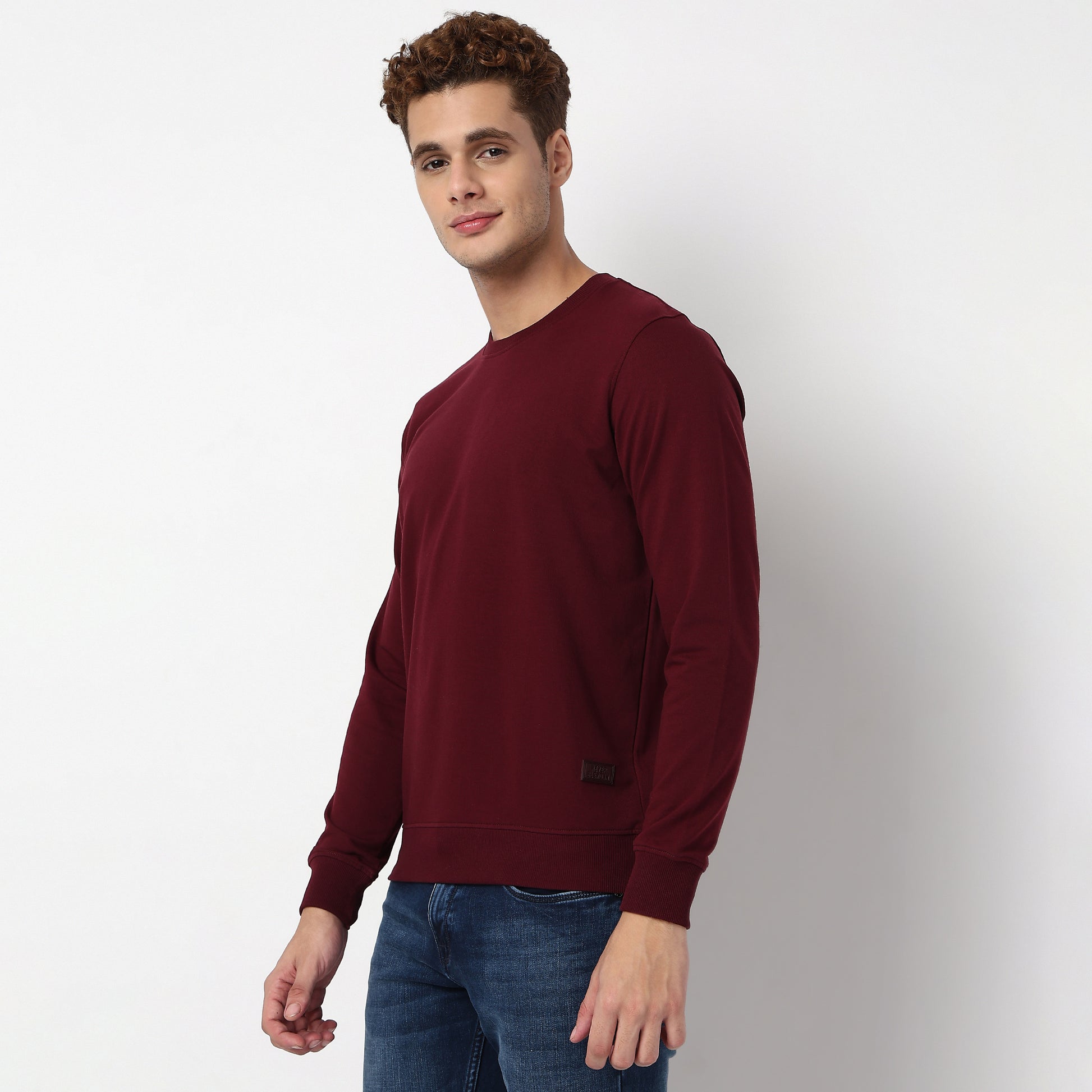 Regular Fit Solid Sweatshirt