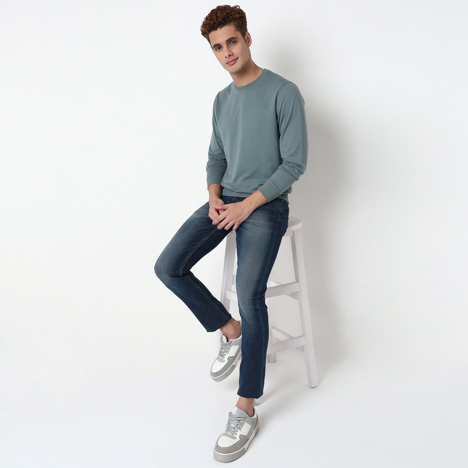 Regular Fit Solid Sweatshirt