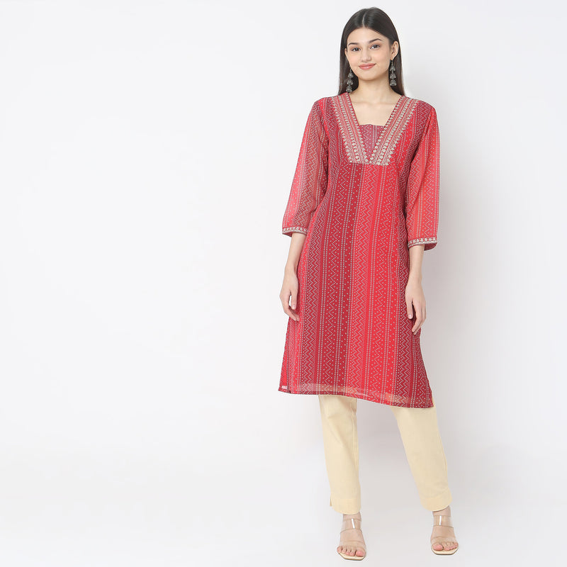 Straight Fit Printed Kurta