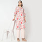 Straight Fit Printed V-Neck Kurta