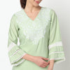 V-Neck Embroidered Kurta