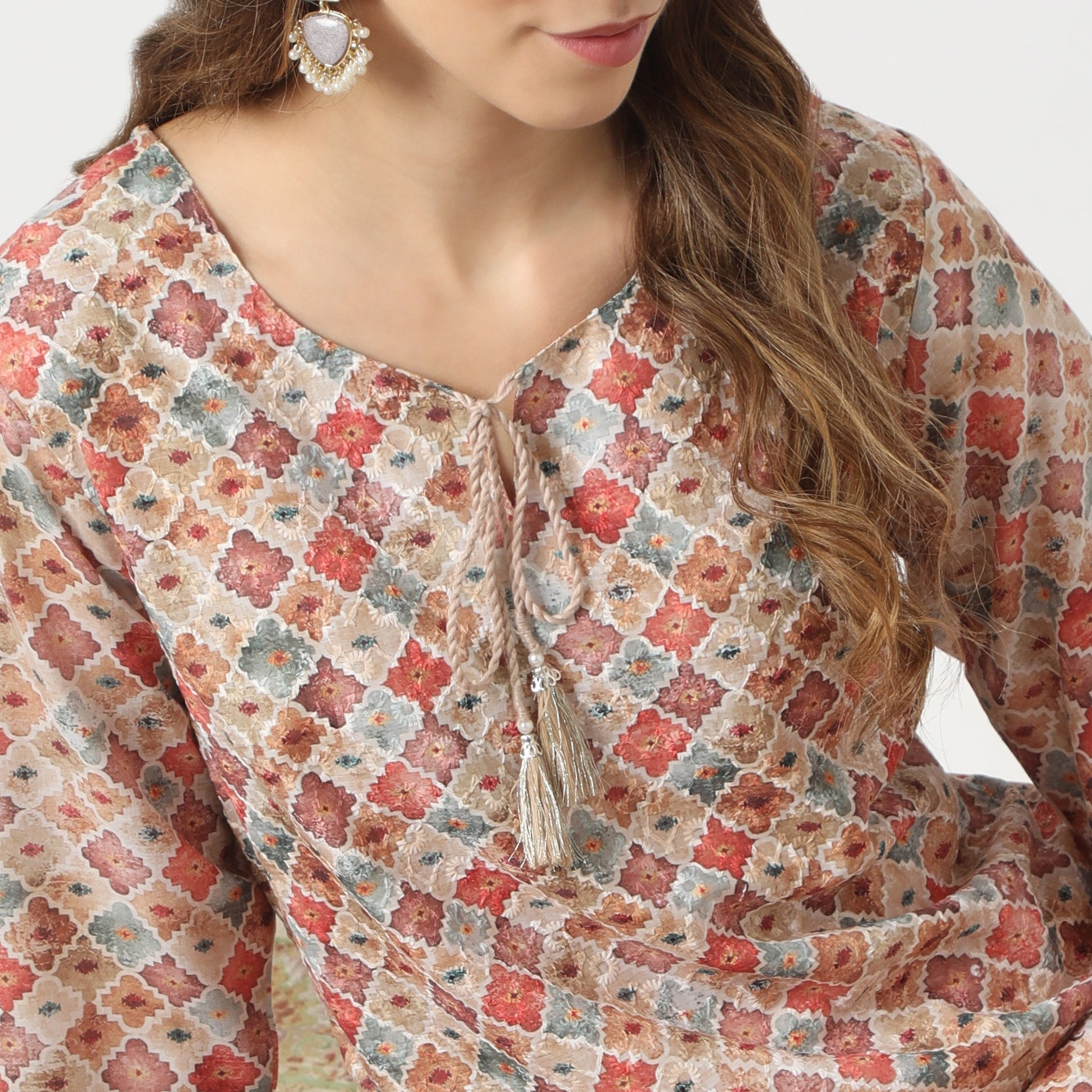 Straight Fit Printed Round Neck Kurta