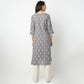 Straight Fit Printed V-Neck Kurta